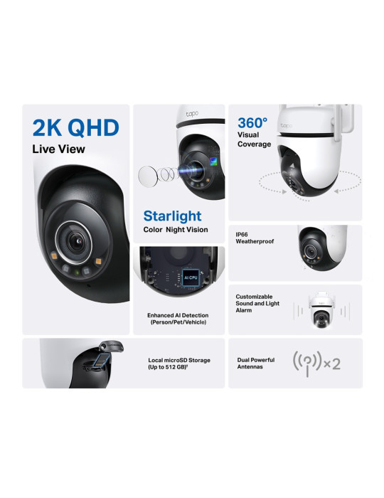 TP-Link Tapo C520WS Dome IP security camera Indoor & outdoor 2560 x 1440 pixels Ceiling