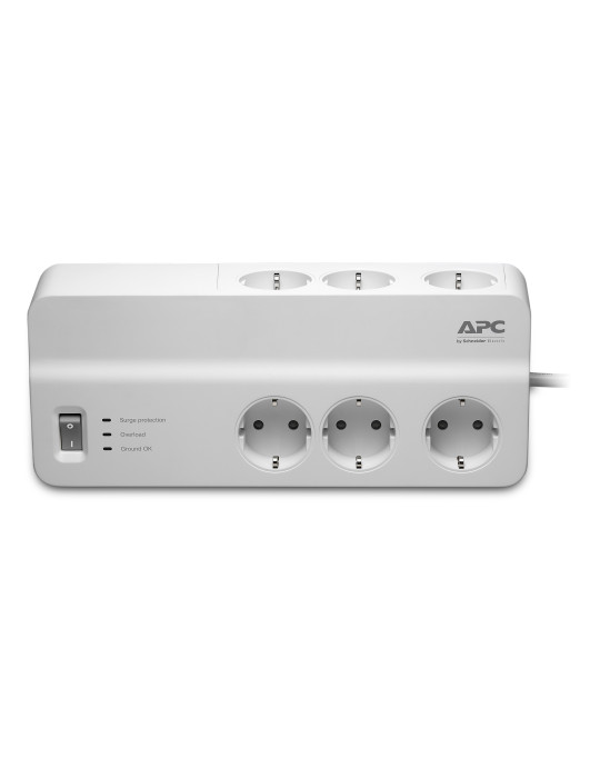 APC PM6-GR surge protector White 6 AC outlet(s) 230 V 78.7" (2 m)