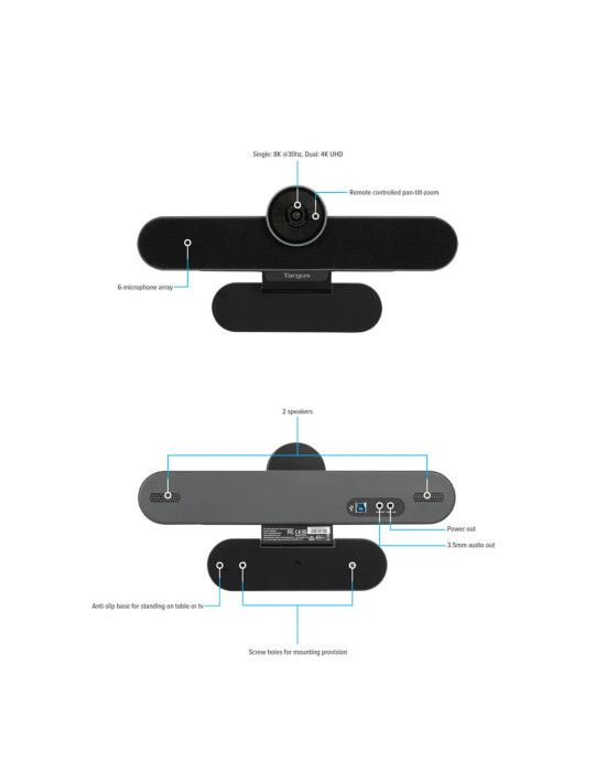 Targus AEM350 videokonferenssystem 8 personer 8,5 MP Videokonferenssystem för grupper