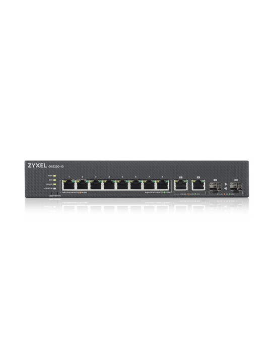 Zyxel GS2220-10-EU0101F nätverksswitchar hanterad L2 Gigabit Ethernet (10 100 1000) Svart