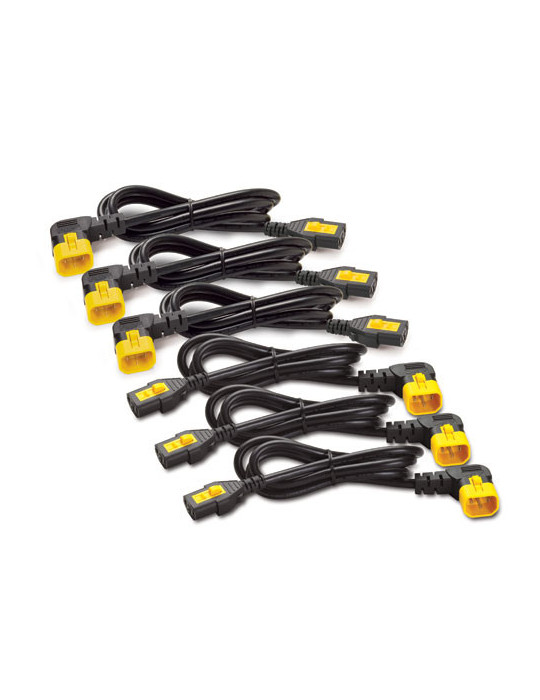 APC C13 - C14 (90 Deg), 1.8m, 6-pack musta, Keltainen 1,83 m C13 liitin C14 liitin