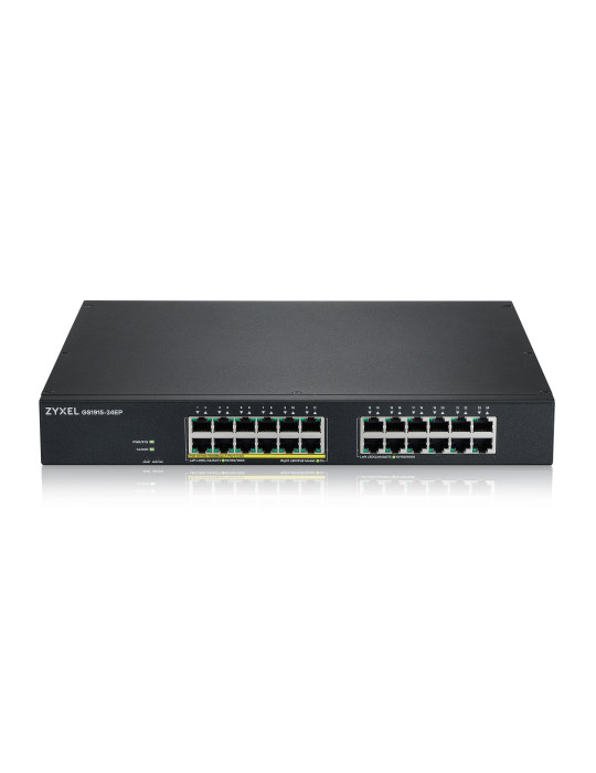 Zyxel GS1915-24EP hanterad L2 Gigabit Ethernet (10 100 1000) Strömförsörjning via Ethernet (PoE) stöd 1U Svart