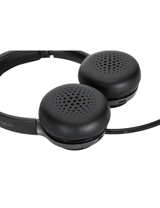 Targus AEH104GL hörlur och headset Kabel & Trådlös Huvudband Samtal musik USB Type-C Bluetooth Svart