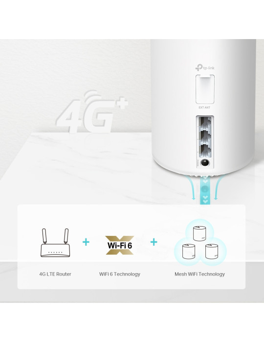 TP-Link Deco X20-4G Kaksitaajuus (2,4 GHz 5 GHz) Wi-Fi 6 (802.11ax) Valkoinen 3 3G, 4G Sisäinen