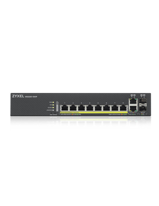 Zyxel GS2220-10HP-EU0101F nätverksswitchar hanterad L2 Gigabit Ethernet (10 100 1000) Strömförsörjning via Ethernet (PoE) stöd