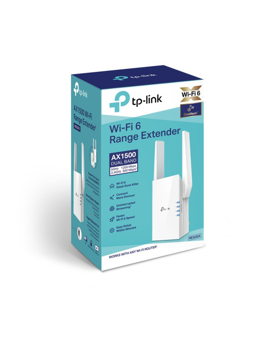 TP-Link RE505X nätverksförlängare Nätverkssändare och -mottagare Vit 10, 100, 1000 Mbit s