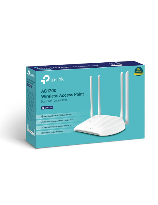 TP-Link TL-WA1201 access-punkter för trådlösa nätverk 867 Mbit s Vit Strömförsörjning via Ethernet (PoE) stöd