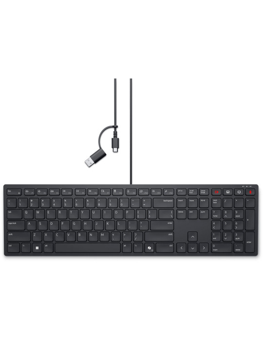 DELL KB525C tangentbord Kontor USB QWERTY Amerikanskt internationellt Svart