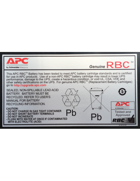 APC RBC6 UPS-batterier Slutna blybatterier (VRLA)