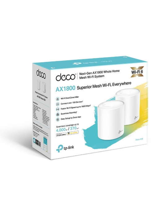 TP-Link Deco X20 (2-pack) Dual-band (2.4 GHz   5 GHz) Wi-Fi 5 (802.11ac) White Internal