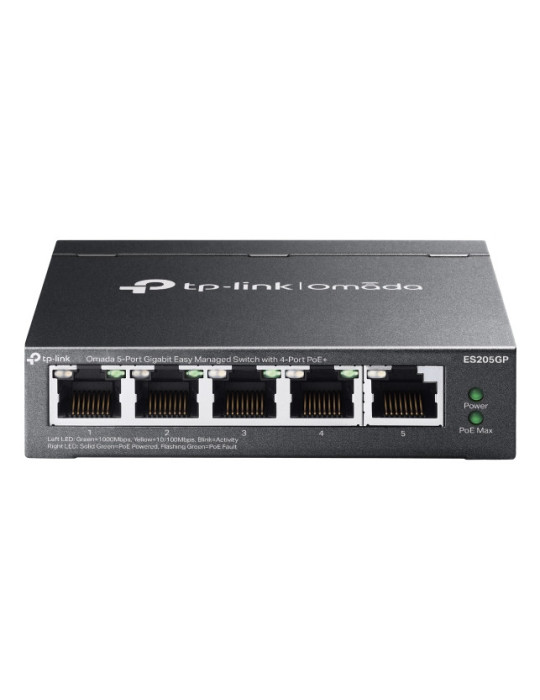 TP-Link Omada ES205G Hallittu Gigabit Ethernet (10 100 1000) Power over Ethernet -tuki musta