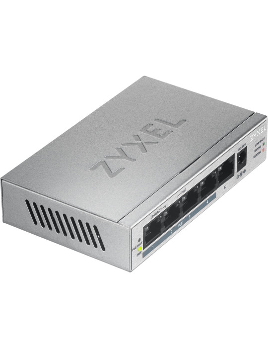 Zyxel GS1005HP Ohanterad Gigabit Ethernet (10 100 1000) Strömförsörjning via Ethernet (PoE) stöd Silver