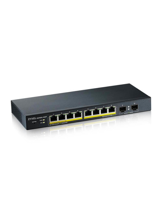 Zyxel GS1900-10HP hanterad L2 Gigabit Ethernet (10 100 1000) Strömförsörjning via Ethernet (PoE) stöd Svart