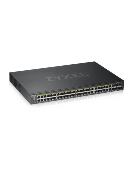 Zyxel GS1920-48HPV2 hanterad Gigabit Ethernet (10 100 1000) Strömförsörjning via Ethernet (PoE) stöd Svart