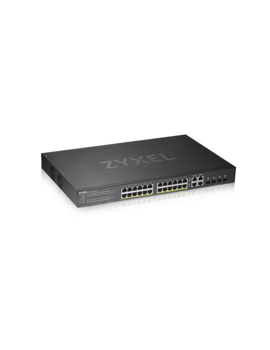 Zyxel GS1920-24HPV2 hanterad Gigabit Ethernet (10 100 1000) Strömförsörjning via Ethernet (PoE) stöd Svart