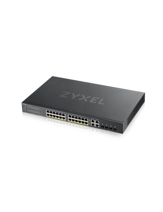 Zyxel GS1920-24HPV2 hanterad Gigabit Ethernet (10 100 1000) Strömförsörjning via Ethernet (PoE) stöd Svart