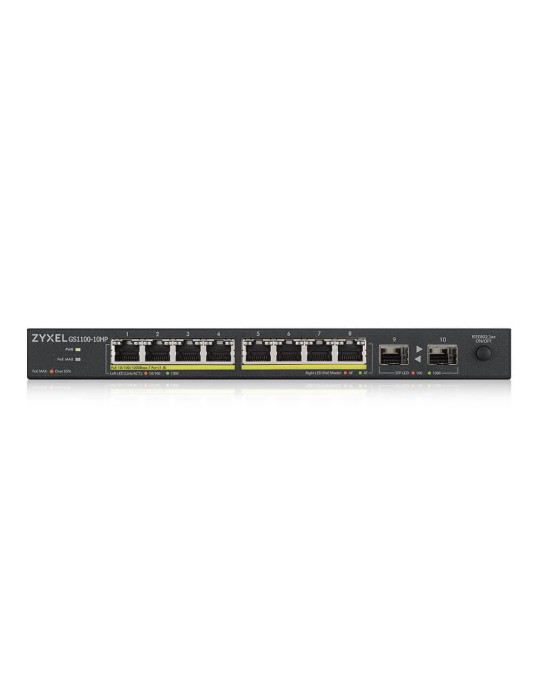 Zyxel GS1100-10HP v2 Ohanterad Gigabit Ethernet (10 100 1000) Strömförsörjning via Ethernet (PoE) stöd Svart