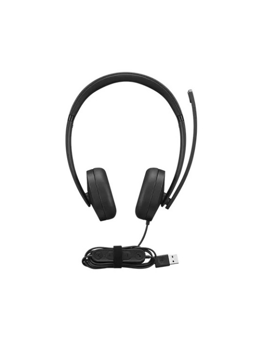 Lenovo 4XD1P83425 hörlur och headset Kabel Huvudband Samtal musik USB Type-A Svart