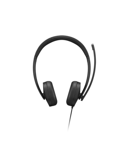 Lenovo 4XD1P83425 hörlur och headset Kabel Huvudband Samtal musik USB Type-A Svart