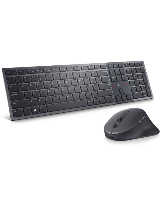 DELL KM900 keyboard Mouse included Office RF Wireless + Bluetooth QWERTY Nordic Graphite