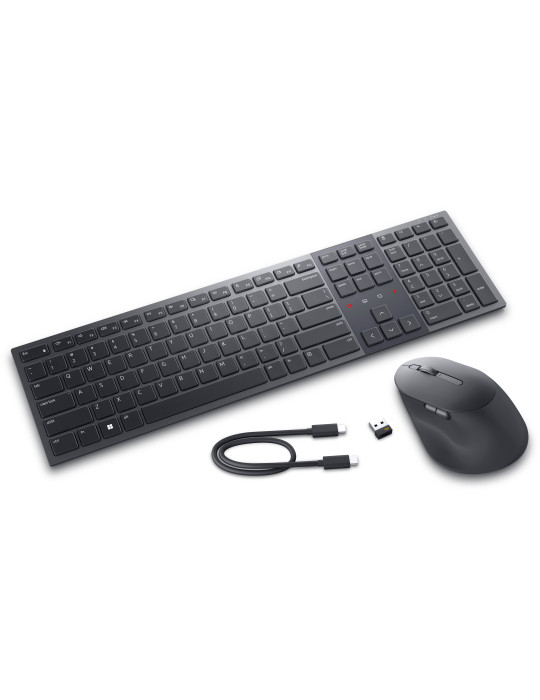 DELL KM900 keyboard Mouse included Office RF Wireless + Bluetooth QWERTY Nordic Graphite