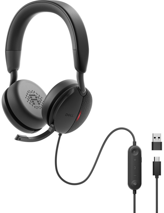 DELL WH5024 Headset Kabel Huvudband Samtal musik USB Type-C Svart