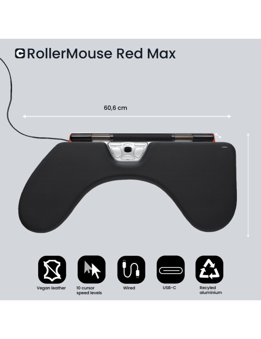 Contour Design RollerMouse Red Max mouse Office USB Type-A 2800 DPI