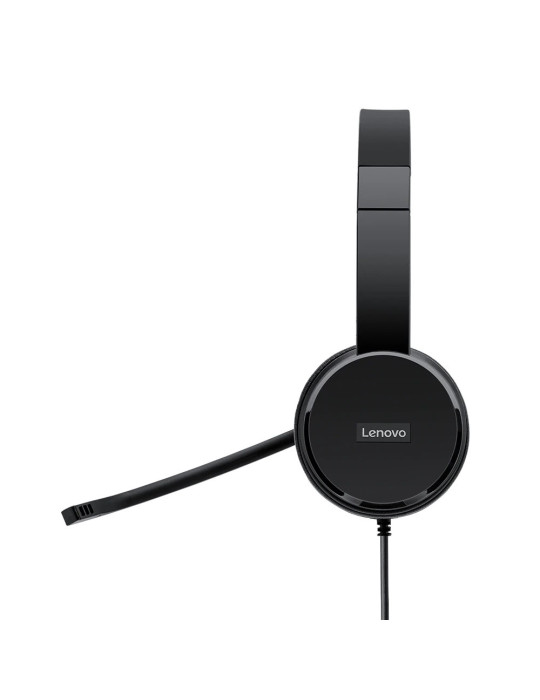 Lenovo 4XD0X88524 hörlur och headset Kabel Huvudband Kontor callcenter Svart