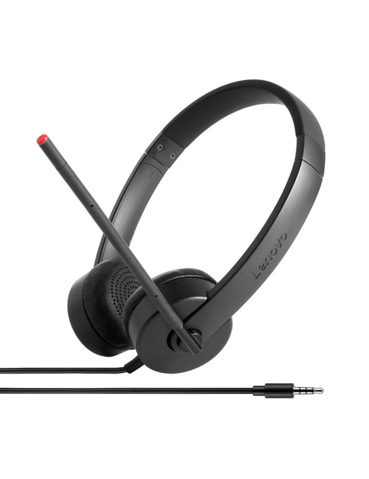 Lenovo Stereo Analog Headset Kabel Huvudband Kontor callcenter Svart