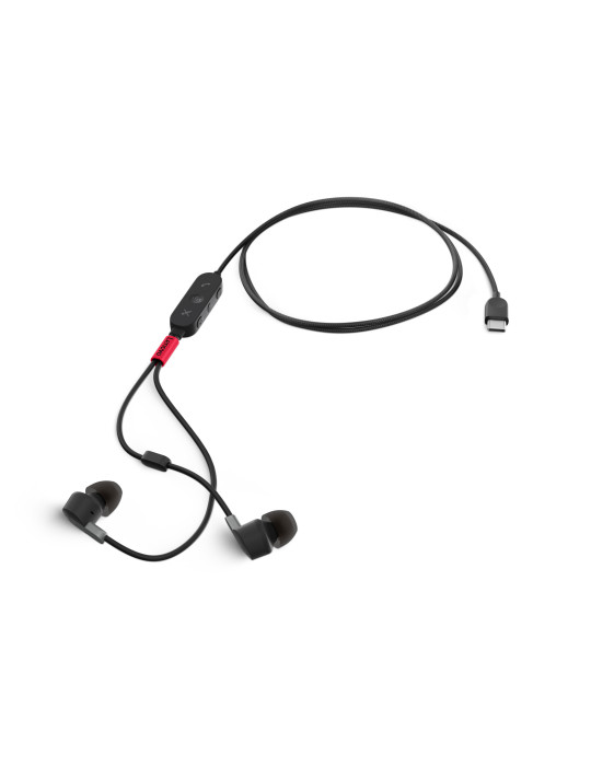 Lenovo 4XD1C99220 hörlur och headset Kabel I öra Musik vardag USB Type-C Svart