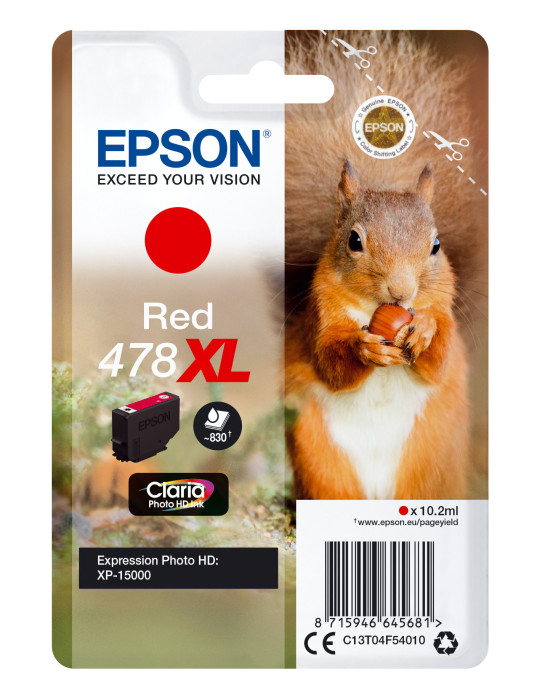 Epson Squirrel Singlepack Red 478XL Claria Photo HD Ink ink cartridge 1 pc(s) Original High (XL) Yield