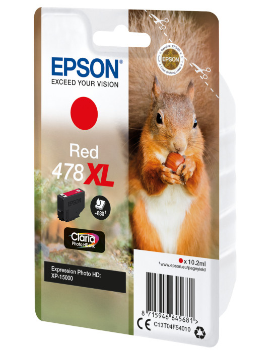 Epson Squirrel Singlepack Red 478XL Claria Photo HD Ink ink cartridge 1 pc(s) Original High (XL) Yield