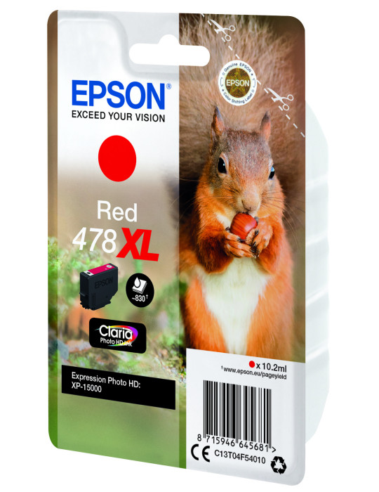 Epson Squirrel Singlepack Red 478XL Claria Photo HD Ink