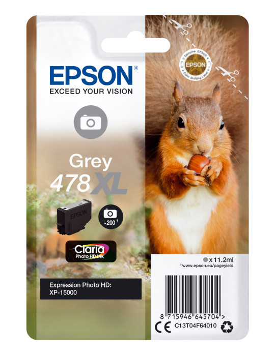 Epson Squirrel 478XL ink cartridge 1 pc(s) Original High (XL) Yield Gray