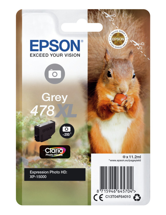 Epson Squirrel 478XL ink cartridge 1 pc(s) Original High (XL) Yield Gray