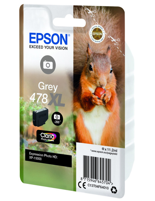 Epson Squirrel Singlepack Grey 478XL Claria Photo HD Ink