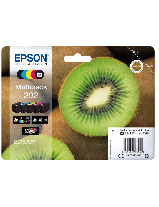 Epson Kiwi 202 ink cartridge 1 pc(s) Original Standard Yield Black, Photo black, Cyan, Magenta, Yellow