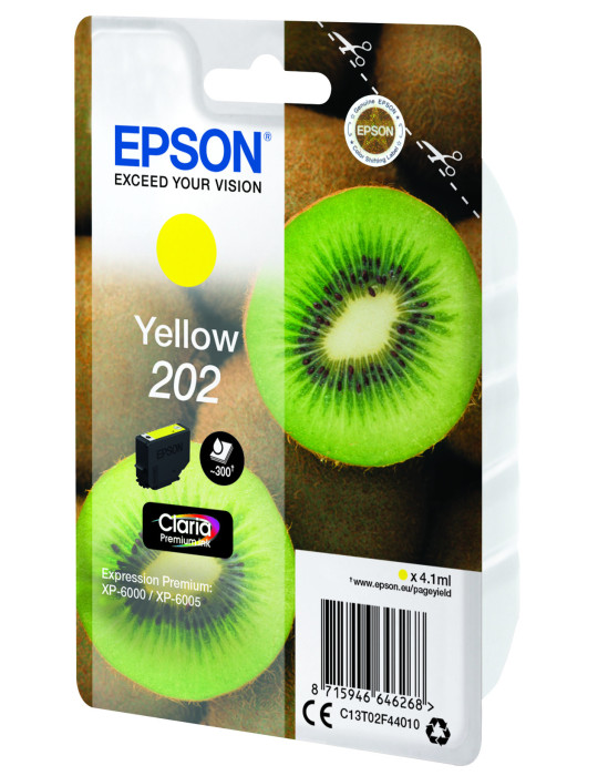 Epson Kiwi Singlepack Yellow 202 Claria Premium Ink