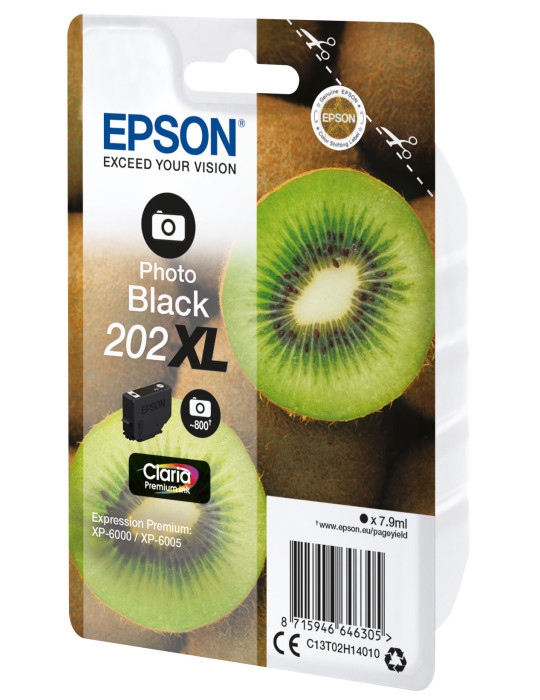 Epson Kiwi Singlepack Photo Black 202XL Claria Premium Ink