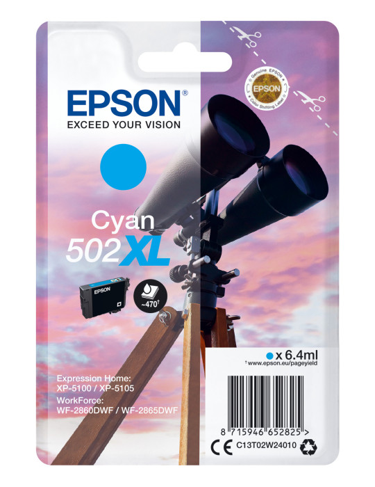 Epson 502XL ink cartridge 1 pc(s) Original High (XL) Yield Cyan