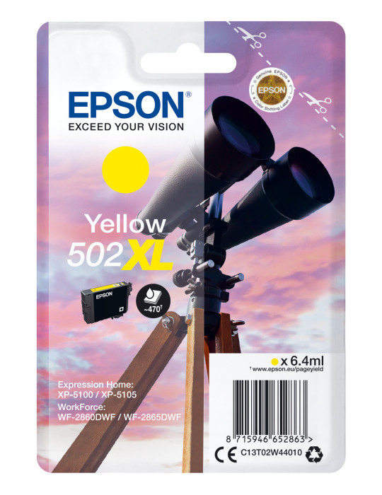 Epson 502XL ink cartridge 1 pc(s) Original High (XL) Yield Yellow