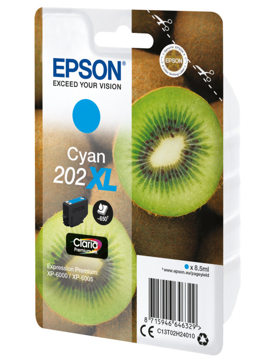 Epson Kiwi Singlepack Cyan 202XL Claria Premium Ink