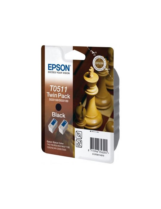 Epson Chess T0511 Black - Twin Pack ink cartridge 1 pc(s) Original