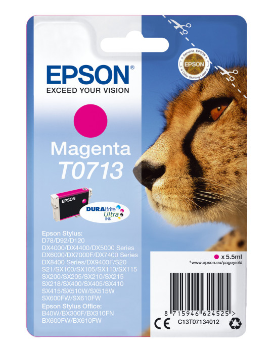 Epson Yksittäispakkaus, magenta T0713 DURABrite Ultra -muste