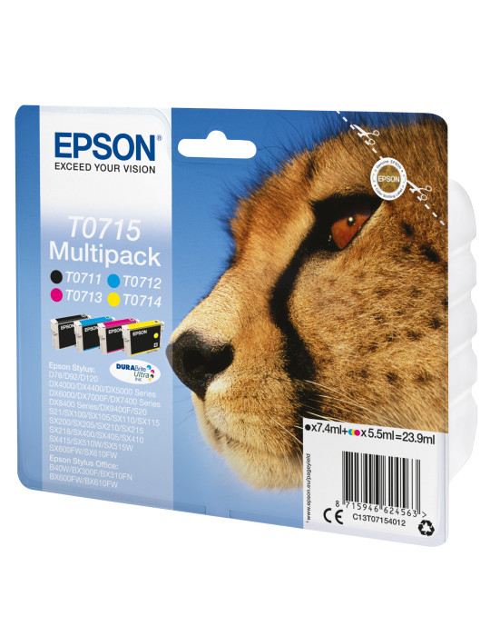 Epson Monipakkaus, 4 väriä T0715 DURABrite Ultra -muste