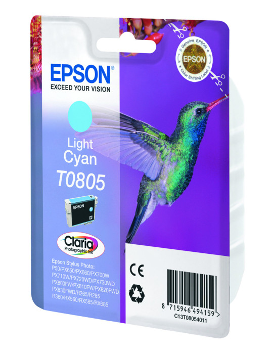 Epson Hummingbird Enpack ljus cyan T0805 Claria Photographic-bläck