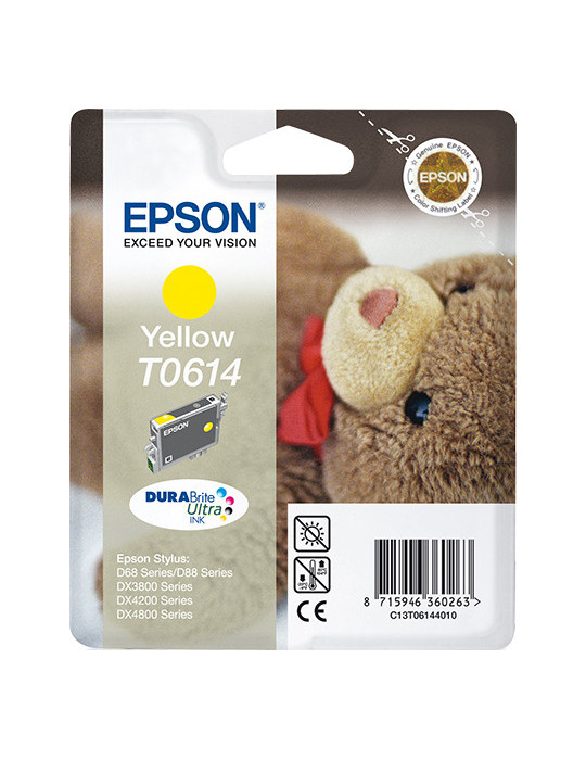 Epson Teddybear Yksittäispakkaus, keltainen T0614 DURABrite Ultra -muste