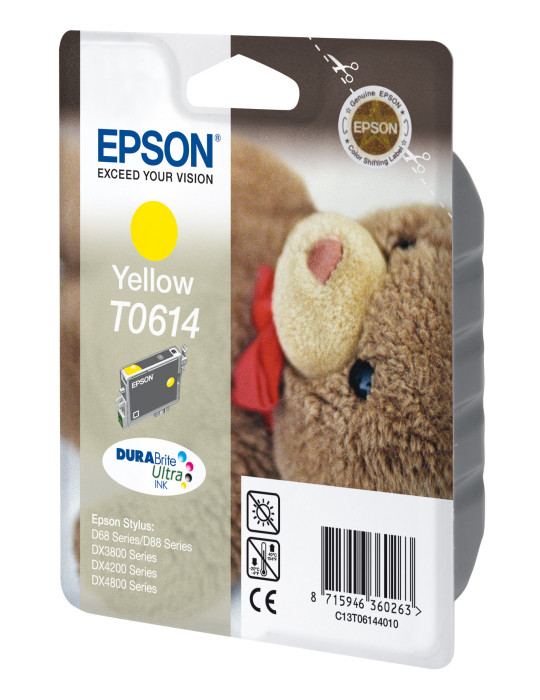 Epson Teddybear Yksittäispakkaus, keltainen T0614 DURABrite Ultra -muste