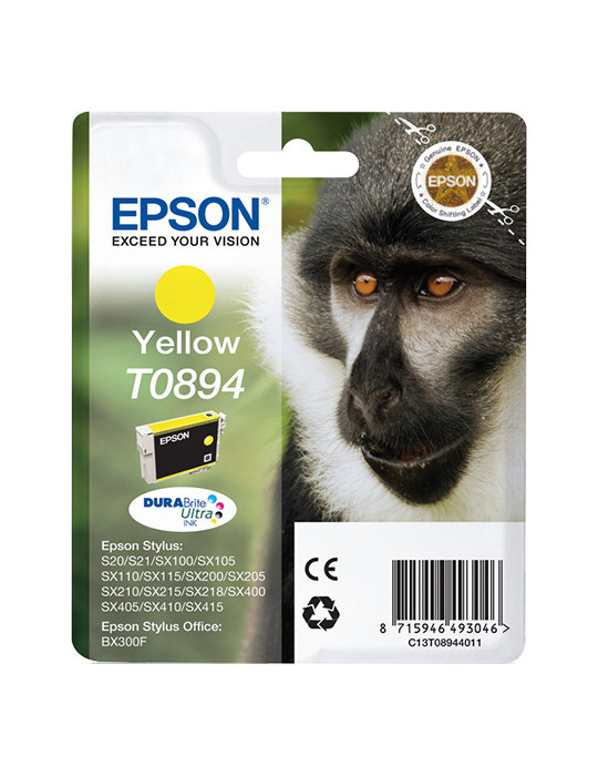 Epson Monkey Yksittäispakkaus, keltainen T0894 DURABrite Ultra -muste