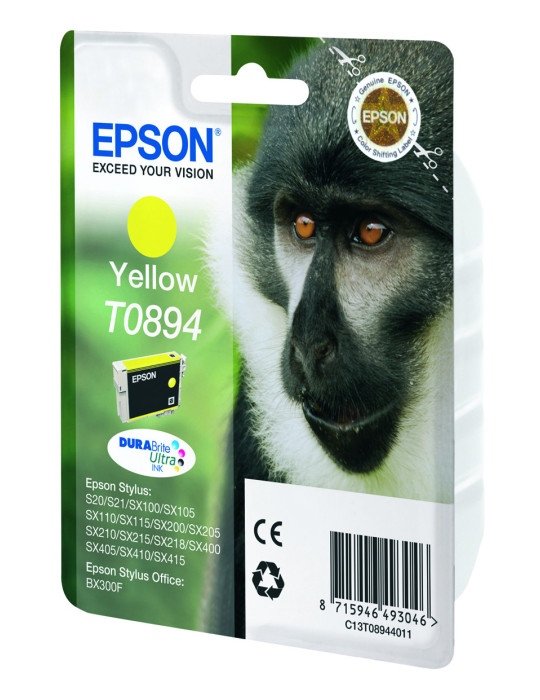 Epson Monkey Enpack gul T0894 DURABrite Ultra-bläck